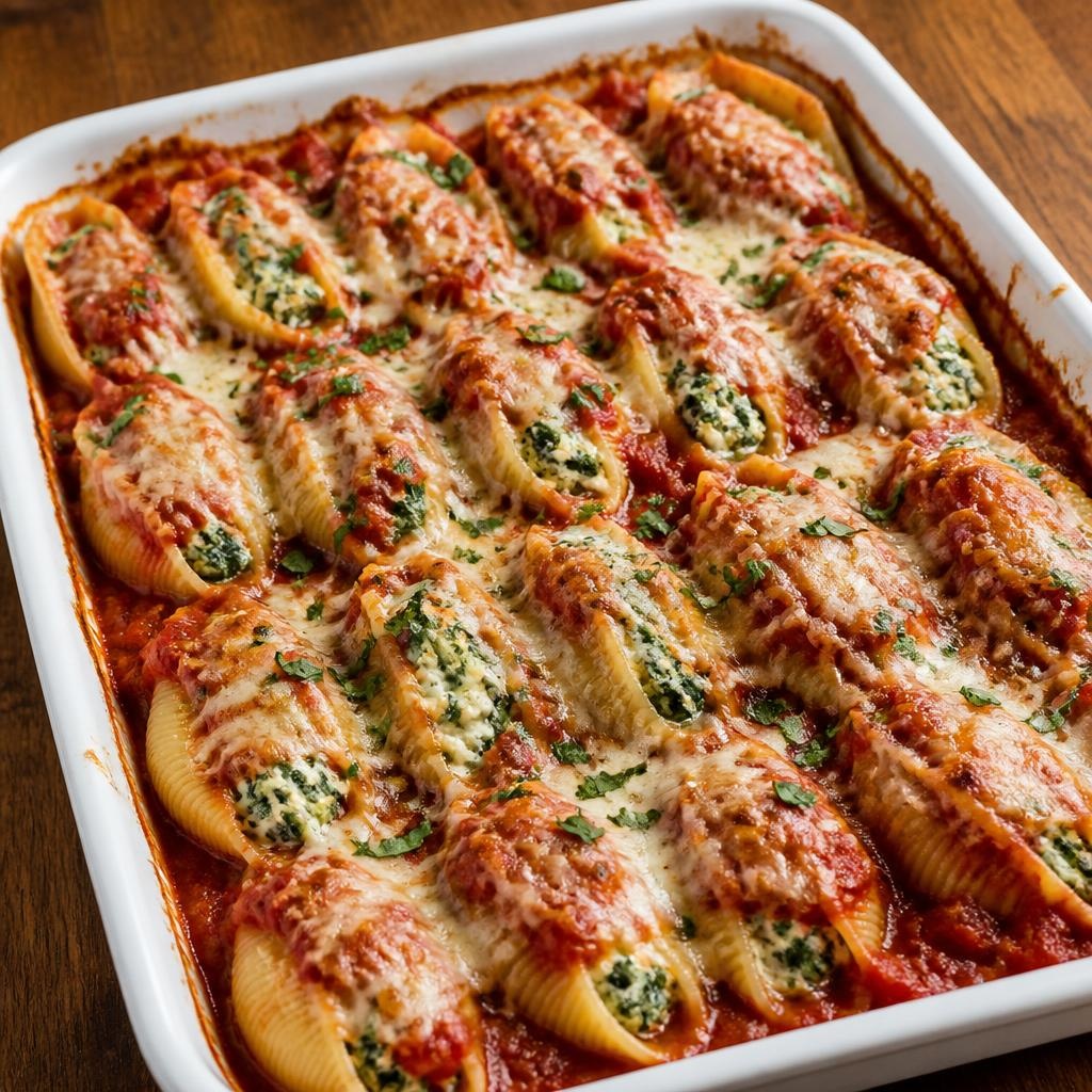 Entrée: Italy – Conchiglioni Ripieni (Stuffed Jumbo Shells) recipe