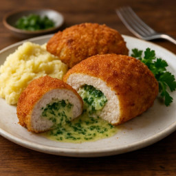 Entree: Ukraine – Kyiv – Котлета по-київськи ➤ Kotleta po-kyivsky (Kiev-style chicken cutlet (garlic-herb butter–filled)) recipe