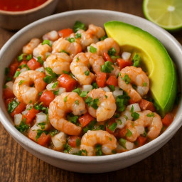 Entree: Mexico – Sinaloa – Ceviche de Camarón al Estilo Sinaloa (Mexican Shrimp Ceviche) (Sinaloa-style Mexican shrimp ceviche) recipe