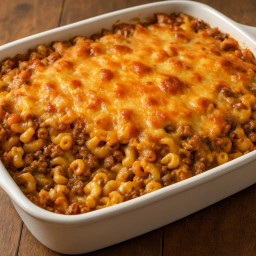 Entree: United States – Cheesy Beef and Macaroni Bake recipe
