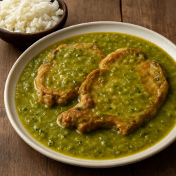 Entree: Mexico – Central Mexico – Chuletas de cerdo en salsa verde (Pork chops in green tomatillo-chile sauce) recipe