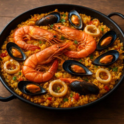 Entree: Spain – Comunidad Valenciana – Paella de marisco (seafood paella) recipe