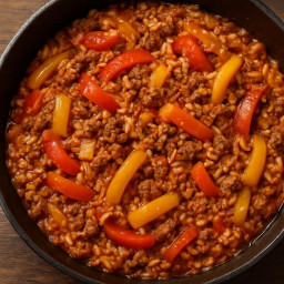 Entree: Mexico – Mexican-Style One-Pot Beef and Pepper Rice recipe