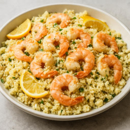 Entree: Cold Shrimp and Couscous Salad with Lemon-Parmesan recipe