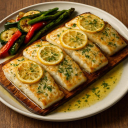 Entree: United States – Pacific Northwest – Cedar-Planked Halibut recipe